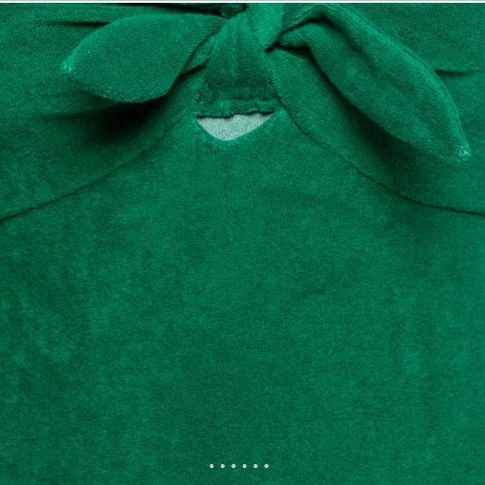 ZIMMERMAN SRRAPPLES MIDI DRESS IN GREEN TERRY CLOTH BELOW KNEE LENGHT SZ 3/LARGE - Picture 5 of 15